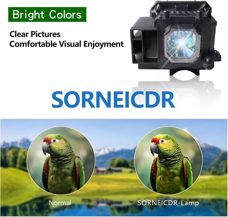 SORNEICDR مصباح بديل NP17LP لجهاز العرض متوافق مع NEC M300WS P350W UM330X UM330W NP-P350W NP-P420X P420X M350XS M420X UM330Xi2، مع السكن - Image 3
